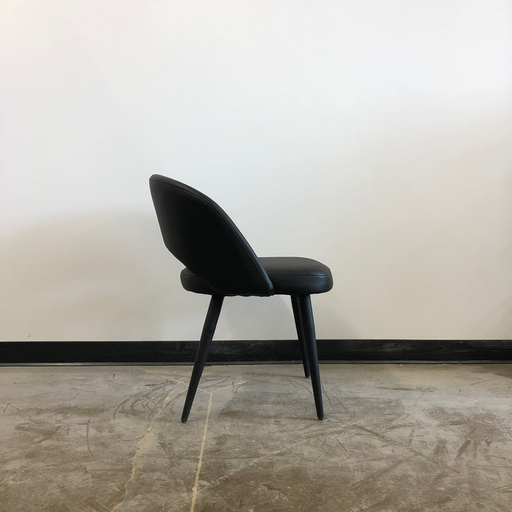 Henrick Dining Chair - Black Leatherette and Black Base