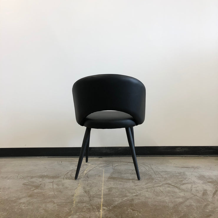 Henrick Dining Chair - Black Leatherette and Black Base