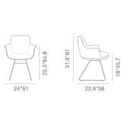 Bottega Wire Arm Chair Dimensions