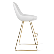 Gazel Wire Stool White and Gold Base