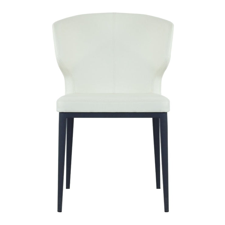 Thurston Leatherette Dining Chair With Black Metal Base white