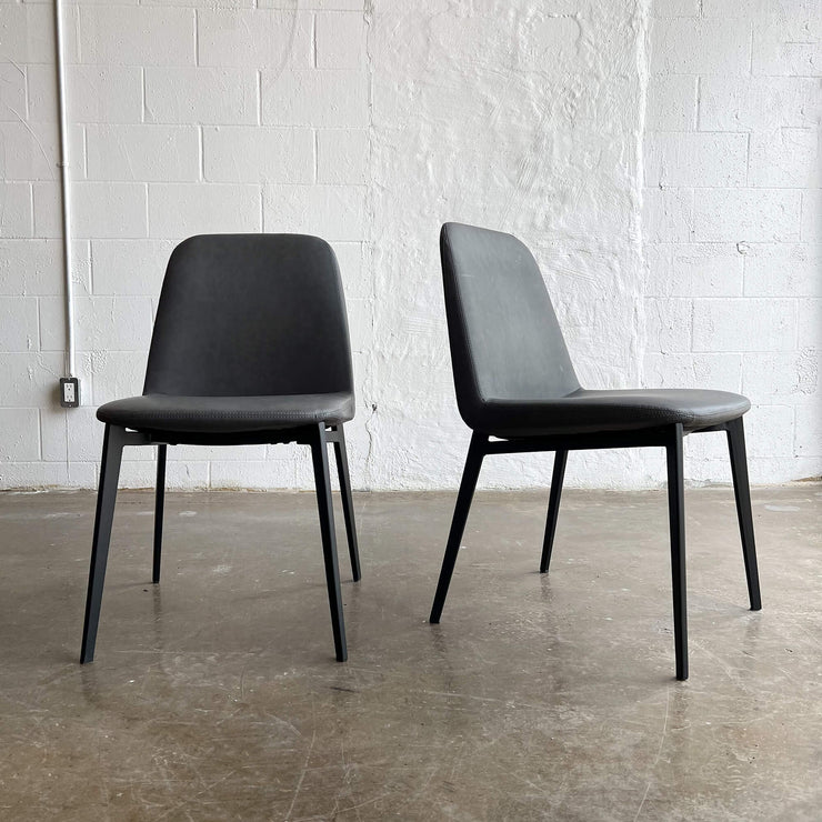 Pico Dark Grey Leatherette Dining Chair - Floor Model
