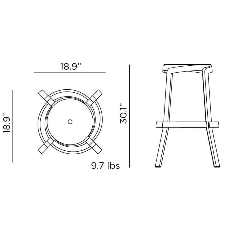 Nardi Stack Maxi Outdoor Bar Stool Dimensions