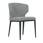 Thurston Fabric Dining Chair With Black Metal Base