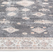 Aura Charcoal Beige Multi Washable Rug