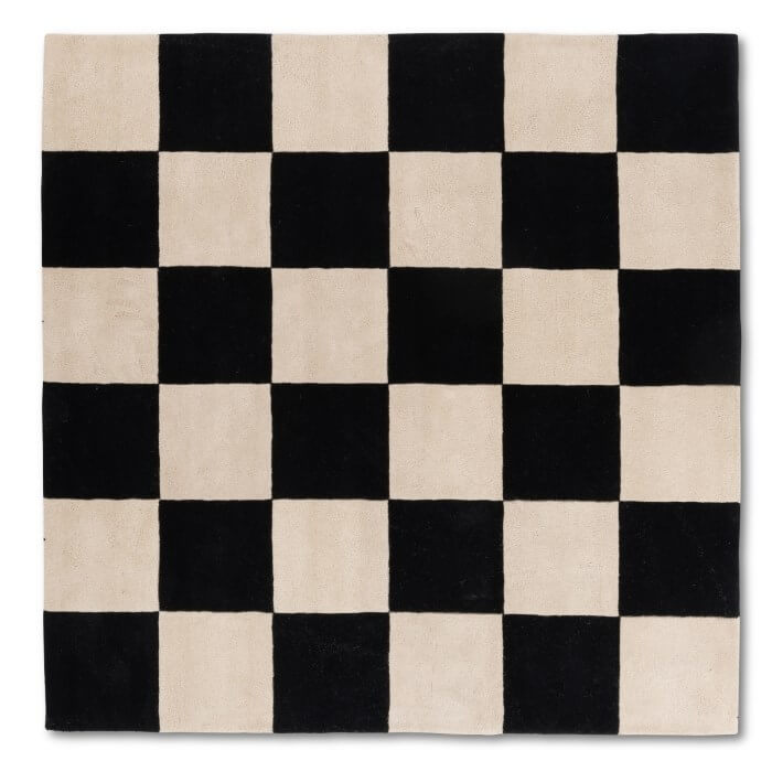 Abstract Hand Tufted Checkered Wool Area Rug