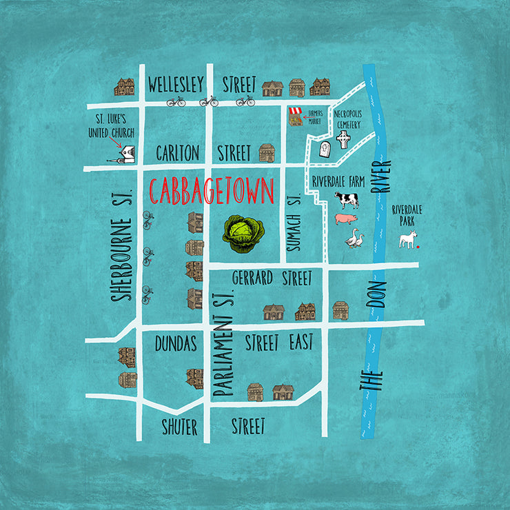 Toronto Cabbagetown Pillow by Persnickety Design