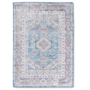 Distressed Blue Washable Rug