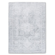 Distressed Grey Washable Rug