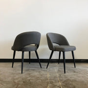 Henrick Dining Chair - Slate Fabric and Black Base