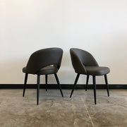 Henrick Dining Chair - Grey Leatherette and Black Base