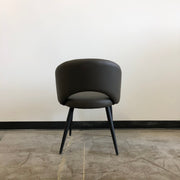 Henrick Dining Chair - Grey Leatherette and Black Base