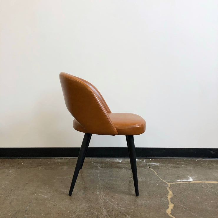 Henrick Dining Chair - Tan Leatherette and Black Base