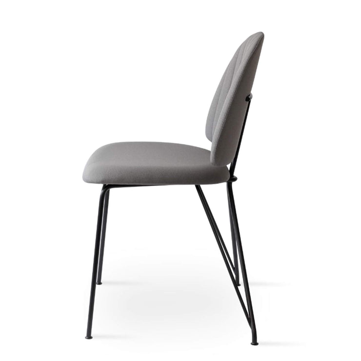 Langham Dining Side Chair Grey Wool / Black Frame