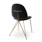 Langham Dining Side Chair Black Leatherette / Brass Frame