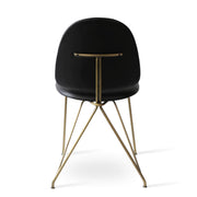 Langham Dining Side Chair Black Leatherette / Brass Frame