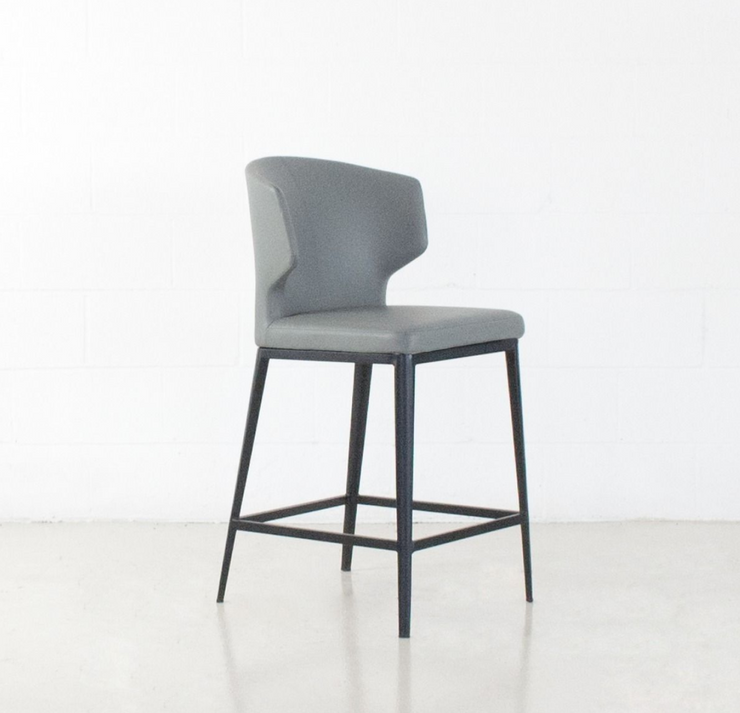 Thurston Leatherette Stool With Metal Base