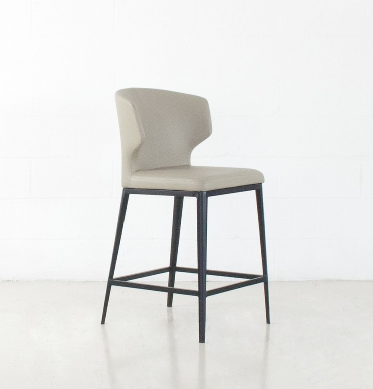 Thurston Leatherette Stool With Metal Base