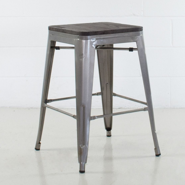 Rochelle Grande Stool with Wood Seat