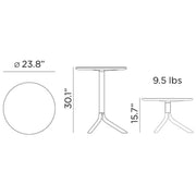 Nardi Spritz Outdoor Adjustable Table Dimensions