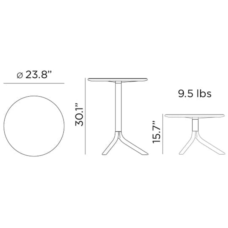 Nardi Spritz Outdoor Adjustable Table Dimensions