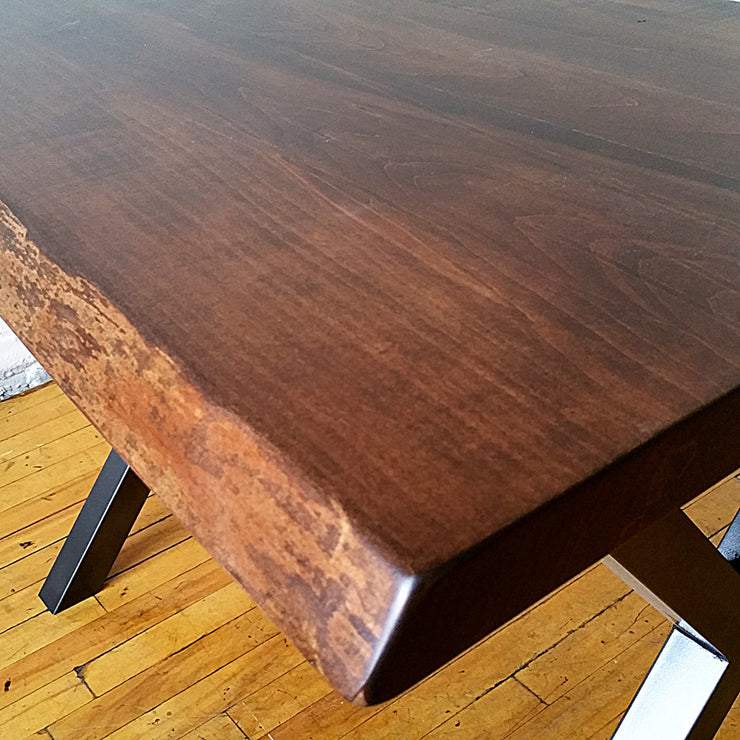 Vintage Maple Live Edge Dining Table