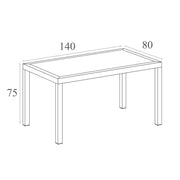 Siesta Ares 140 Dining Table Dimensions