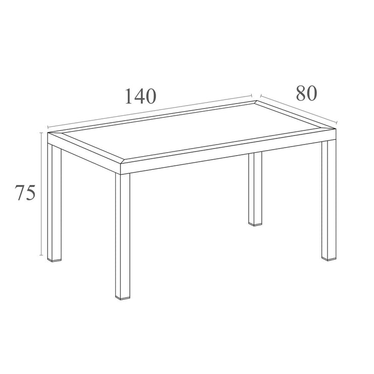 Siesta Ares 140 Dining Table Dimensions