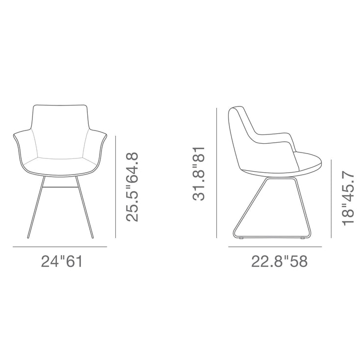 Bottega Wire Arm Chair Dimensions