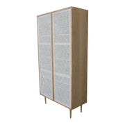 Cane Bookcase With Full Doors Natural