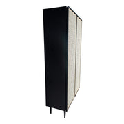 Cane Bookcase With Full Doors - Black