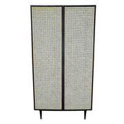 Cane Bookcase With Full Doors - Black