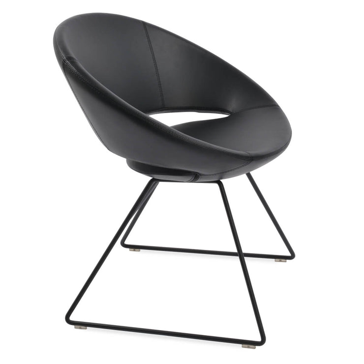 Crescent Wire Dining Chair Black Black