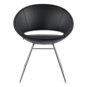 Crescent Wire Dining Chair Black Chrome