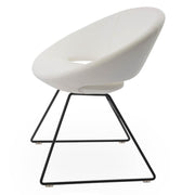 Crescent Wire Dining Chair White Black