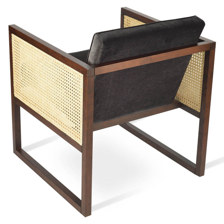 Cube Wood Wicker Lounge Armchair