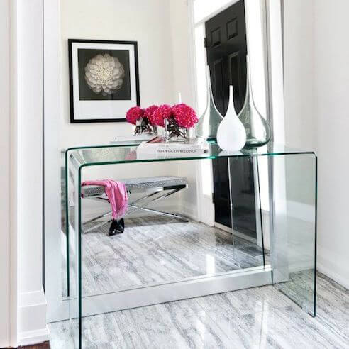 Glass clearance console desk
