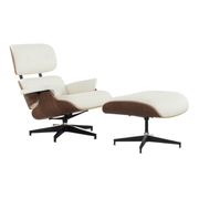 Eames Lounge Chair and Ottoman White Cream