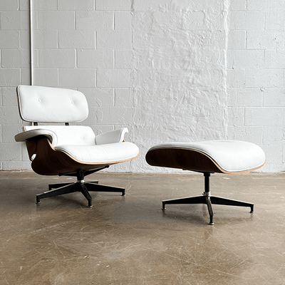 Eames Lounge Chair and Ottoman White