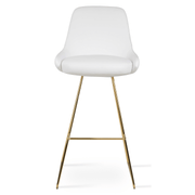 Gazel Wire Stool White and Gold Base