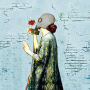 Gas Mask Women Pillow by Persnickety Design