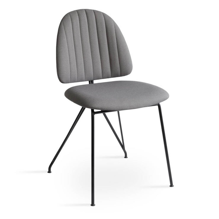 Langham Dining Side Chair  Grey Wool / Black Frame