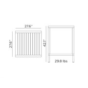 Nardi Cube 70 Outdoor Bar Table dimensions