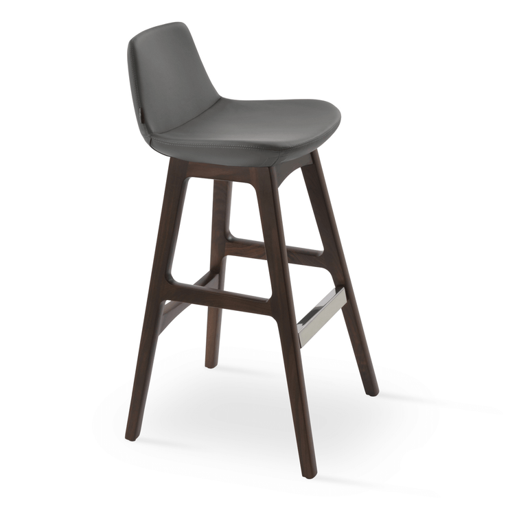 Pera Wood Stool Grey American Walnut