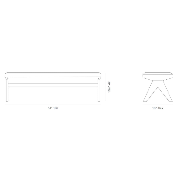 Pierre J. Bench dimensions