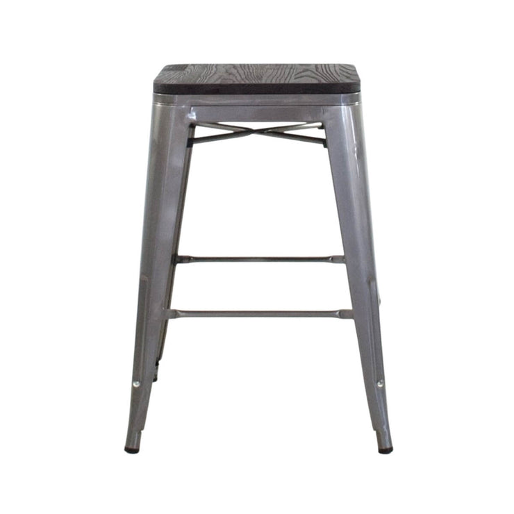 Rochelle Grande Stool with Wood Seat