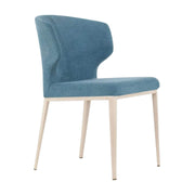 Thurston Fabric Dining Chair With Natural Wood Imprint Metal Base Atlantis