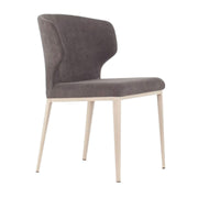 Thurston Fabric Dining Chair With Natural Wood Imprint Metal Base Cocoa