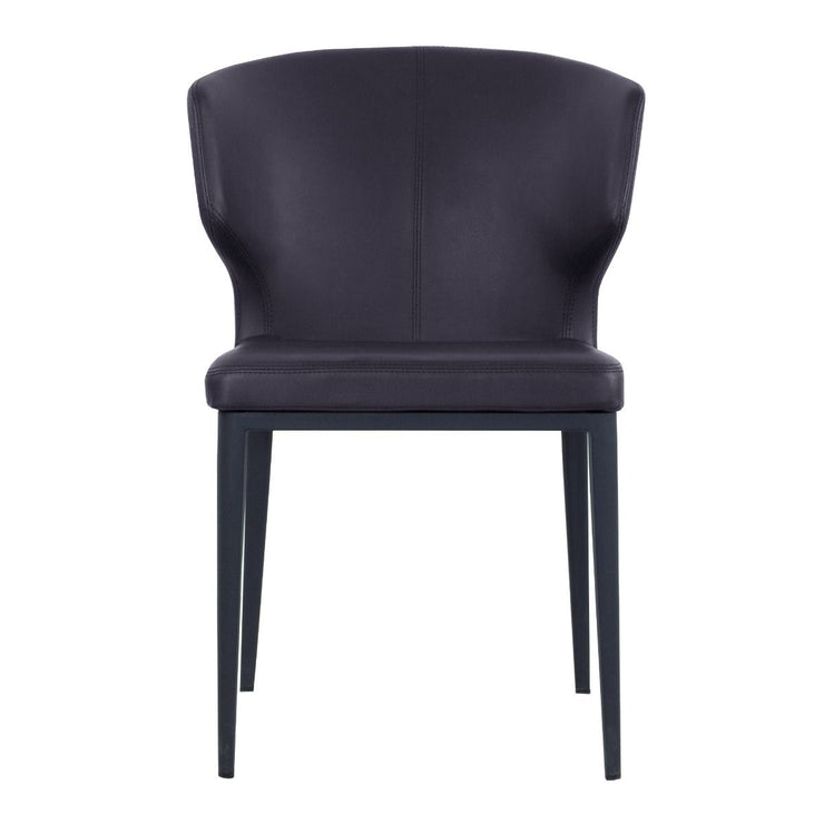 Thurston Leatherette Dining Chair With Black Metal Base black