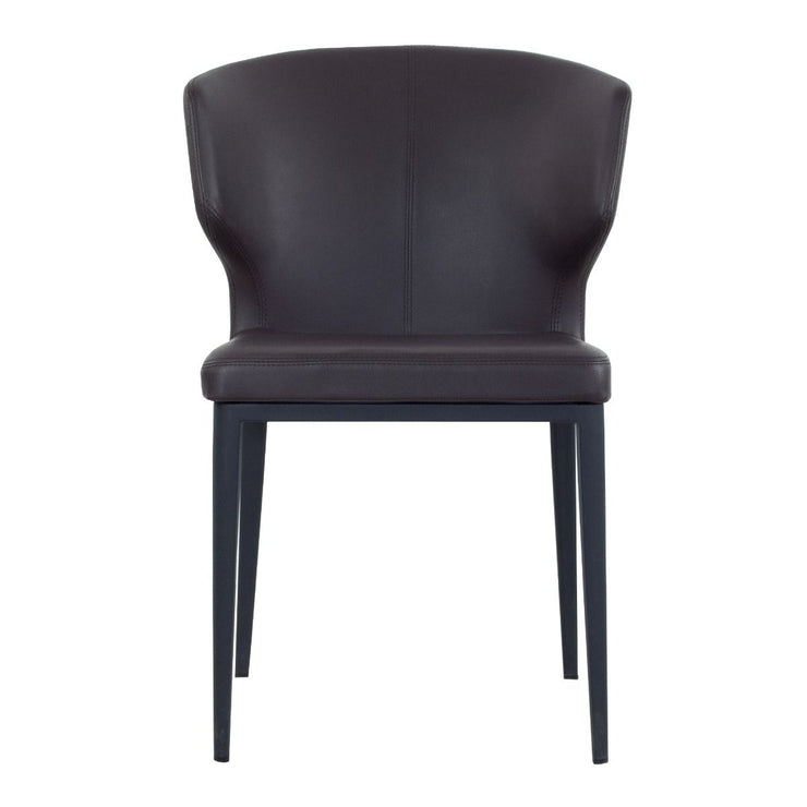Thurston Leatherette Dining Chair With Black Metal Base brown